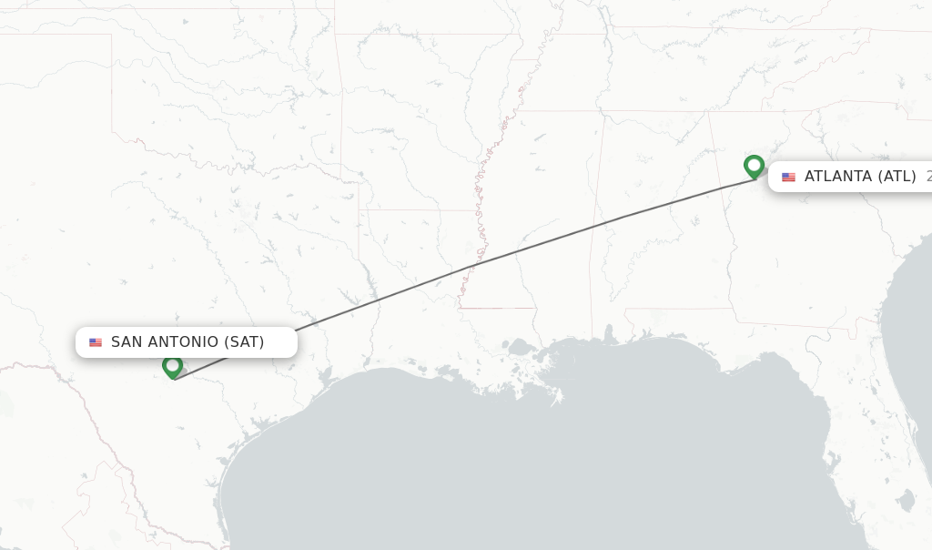 Direct (non-stop) flights from San Antonio to Atlanta - schedules -  FlightsFrom.com