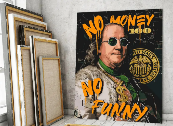 Картини за номерами Бенджамін Франклін No money no funny