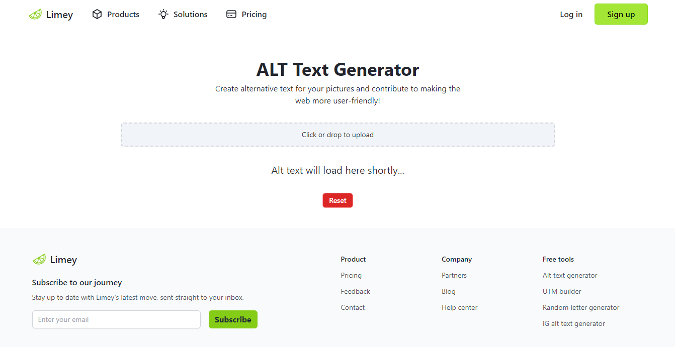 Limey.io Alt Text Generator