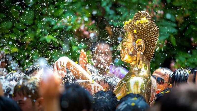 the Songkran Festival is held to celebrate the Thai New Year.