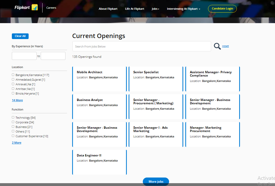 flipkart job openings