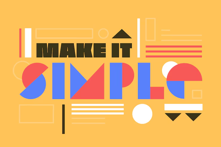 Cute and catchy design illustration saying "make it simple"