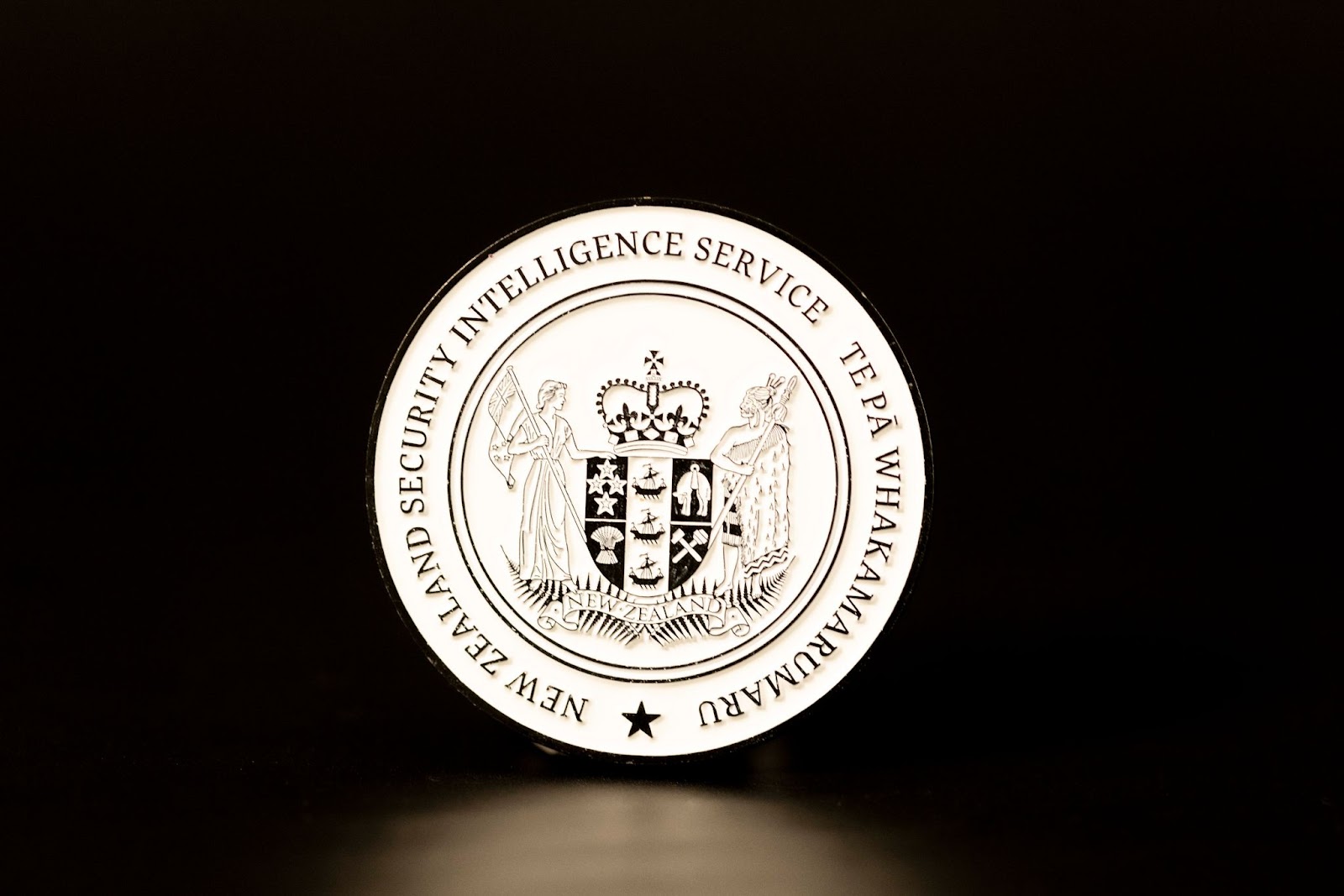 Custom challenge coin for New Zealand Security Intelligence Service.