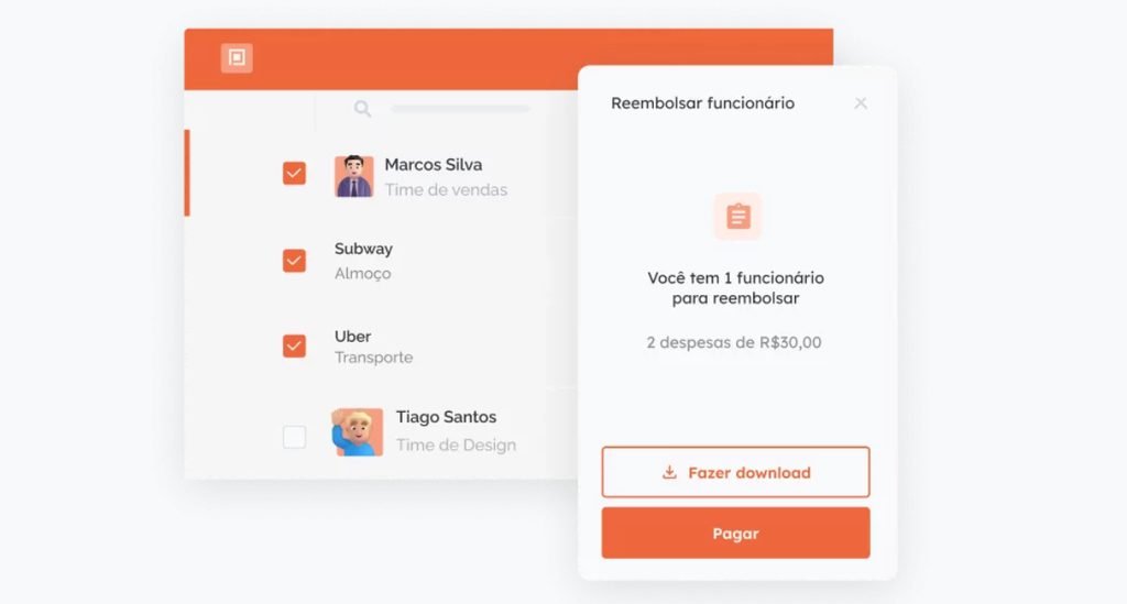 gestão de despesas conforme organograma da empresa Payfy