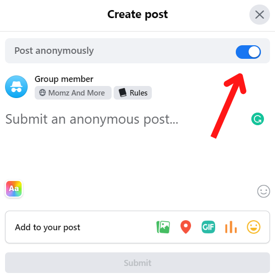 Using the Anonymous Post Feature