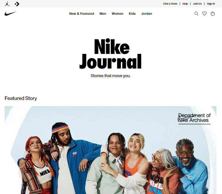 Nike blog - one of the best brand blogs