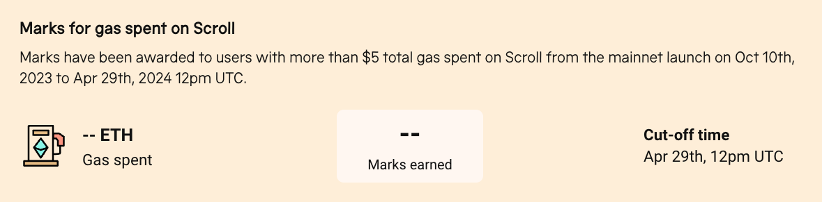 Spend Gas to Earn Scroll Marks