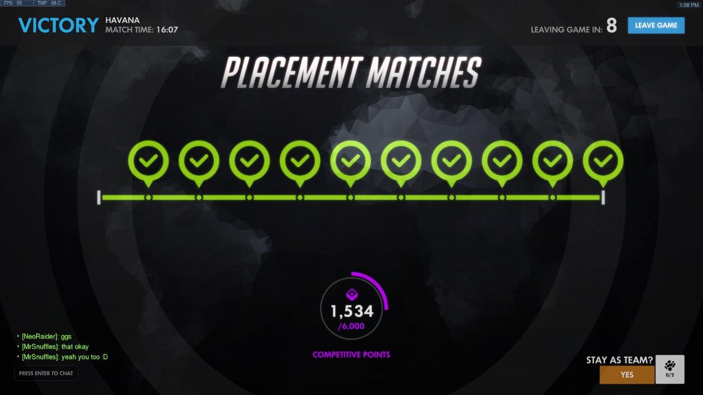 For the First Time Ever I Won All of my Placement Matches and Got Career  High! : r/Overwatch