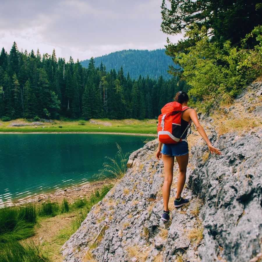 woman hiking