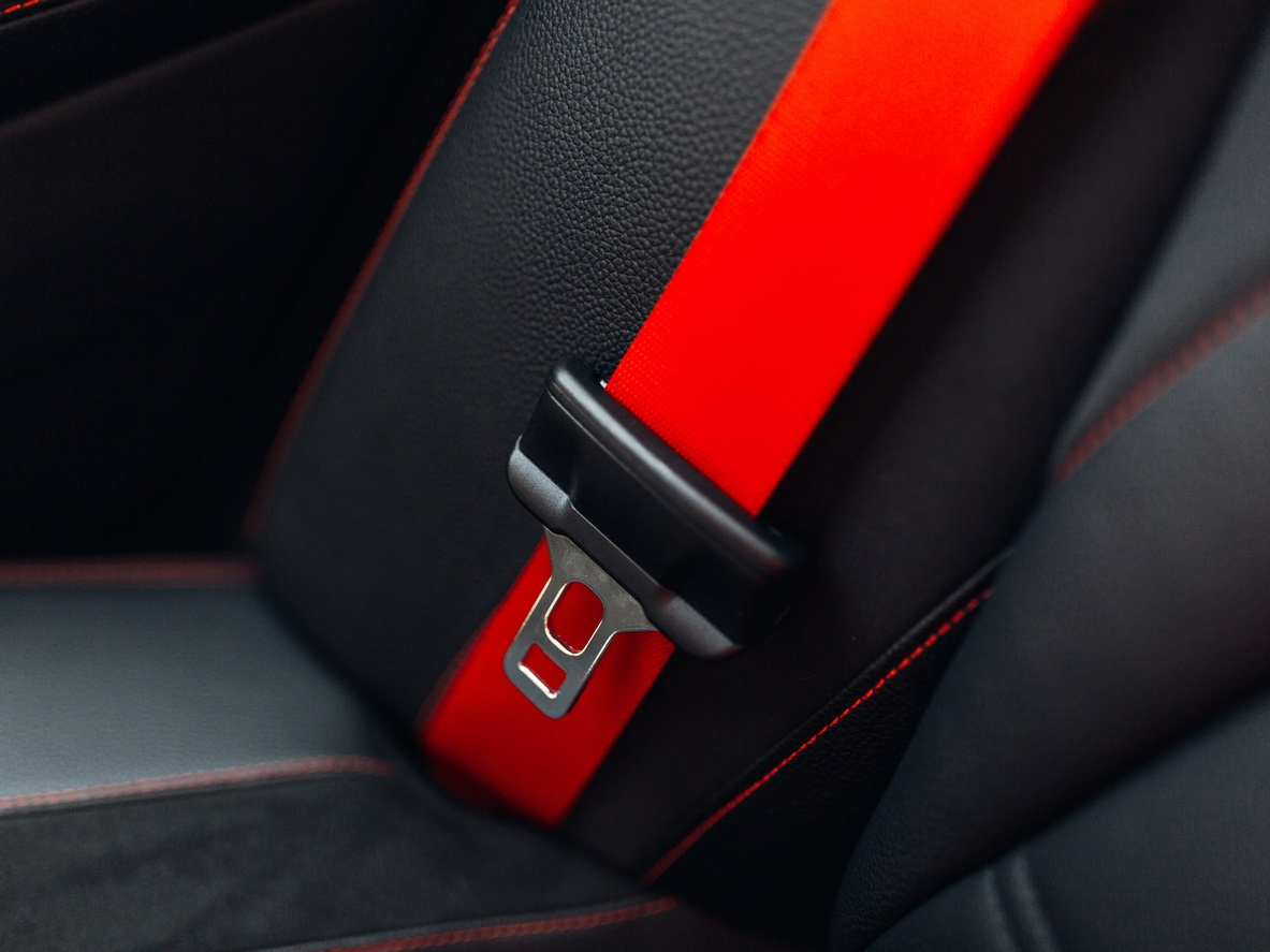 Red Seat Belt Webbing Replacement with MyAirbags