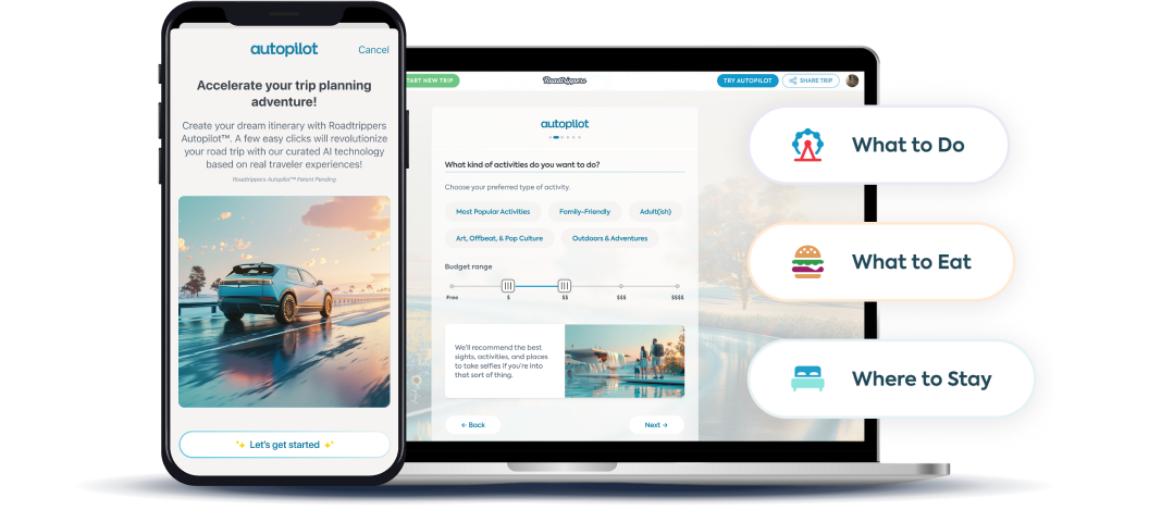 Autopilot AI trip planner by Roadtrippers