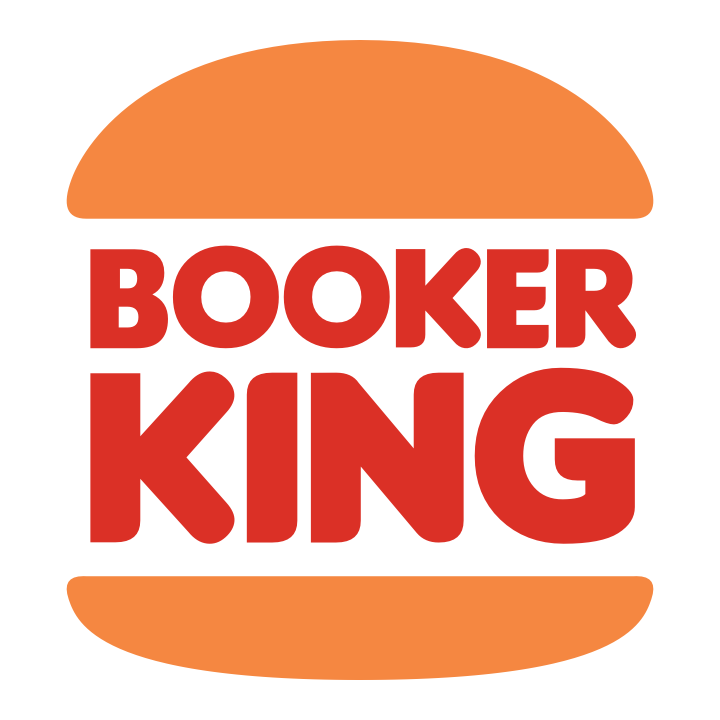 Booker is king mimicking the burger king logo