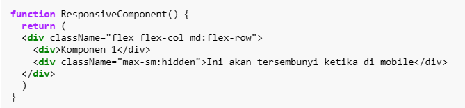 Contoh komponen responsif menggunakan Tailwind CSS untuk desain yang SEO-friendly di berbagai perangkat.