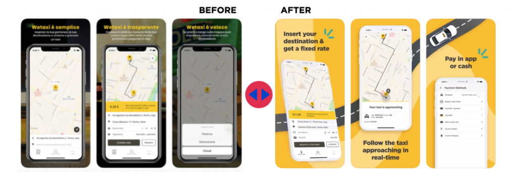 Riconversione dell'app Wetaxi riuscita