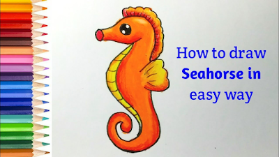 Easy Realistic Drawing of a Seahorse for Kids and beginners: A Step-by-Step Guide