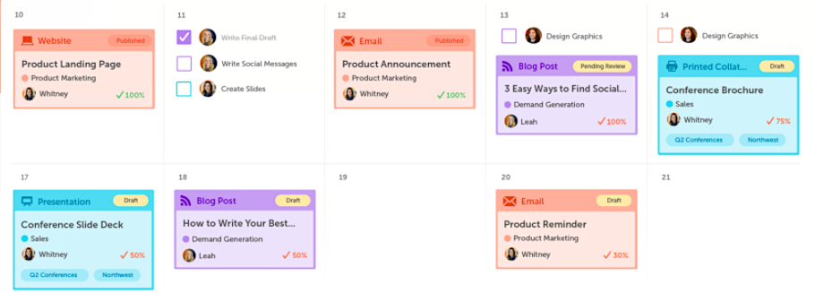 CoSchedule calendar