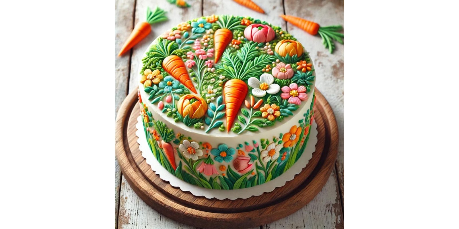 Painted Buttercream Spring Carrot Cake: Vibrant Colors Suitable for Spring Celebrations