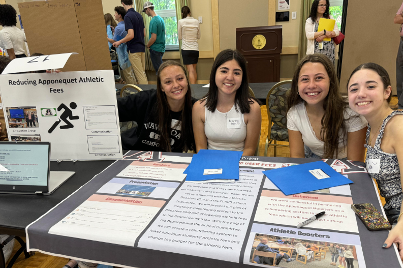 image of grade 11 civics students and their projects