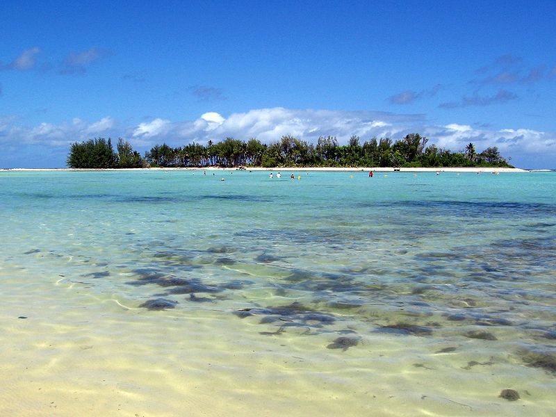 sunny day on a clear beach.