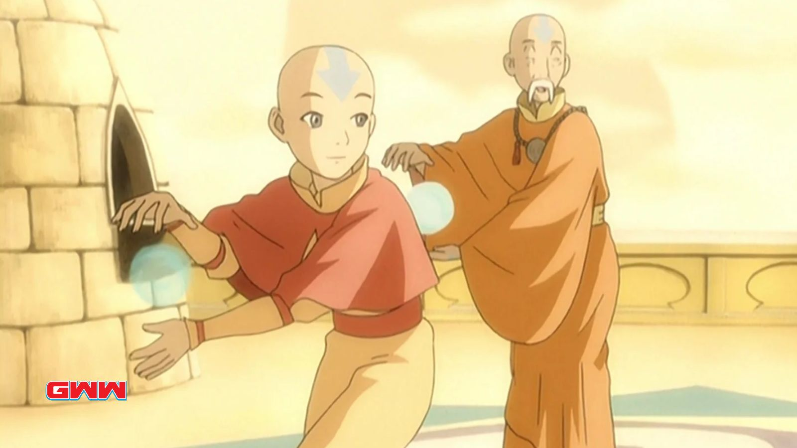 El guardián, mentor y figura paterna de Aang, el Monje Gyatso, ¿es Avatar un anime?