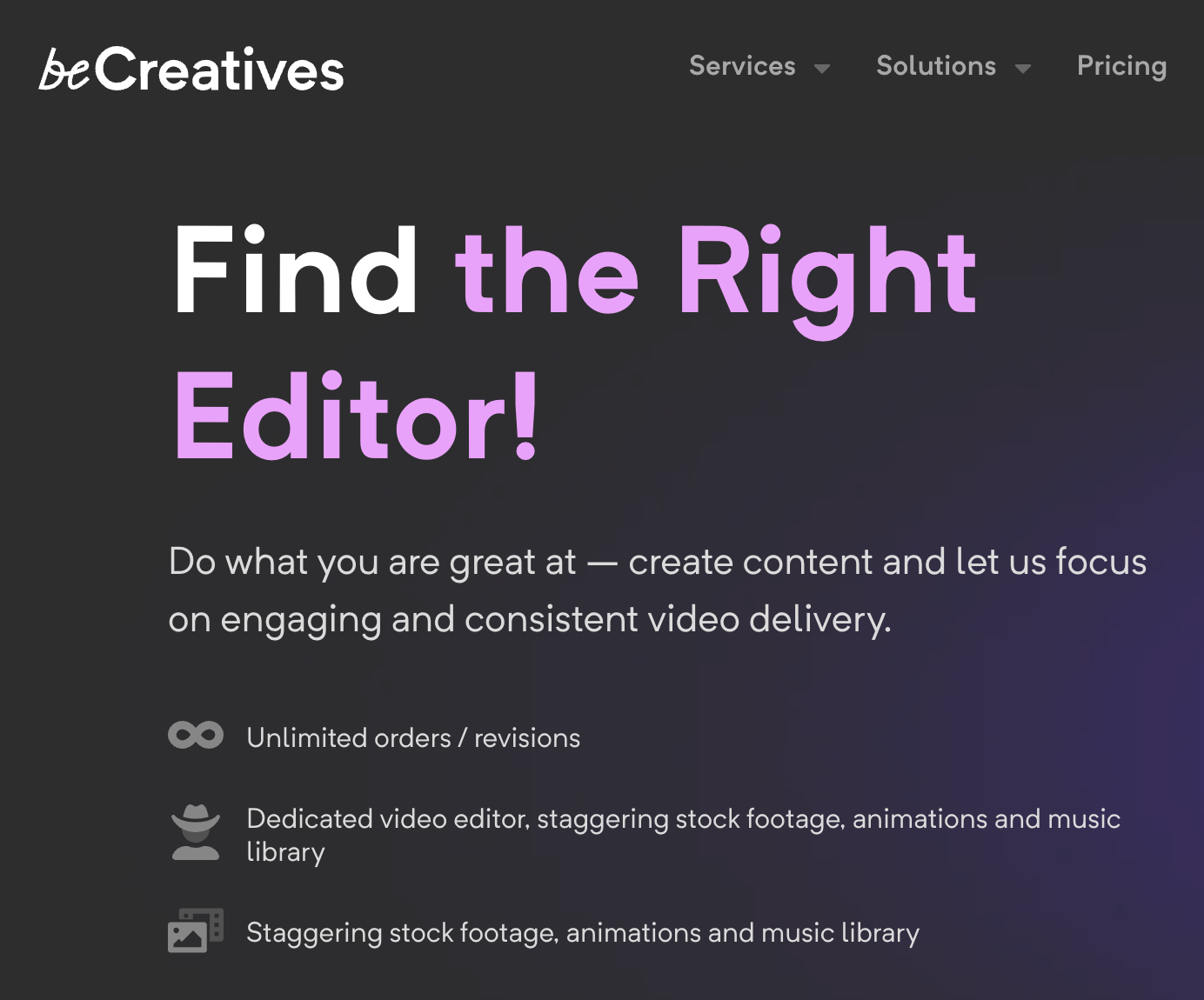 Image of Becreatives website