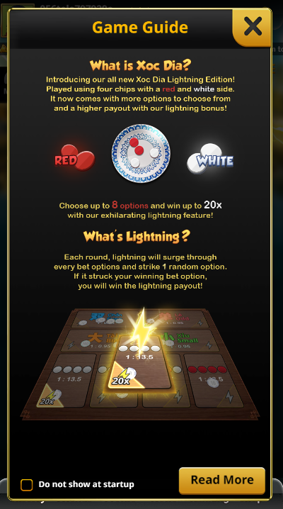 Luật chơi Xóc đĩa Lightning