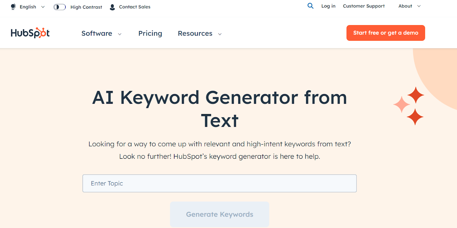 HubSpot AI Keyword Generator