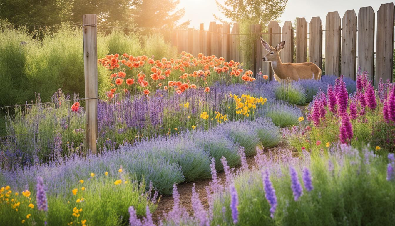 Deer-resistant flowers in a garden