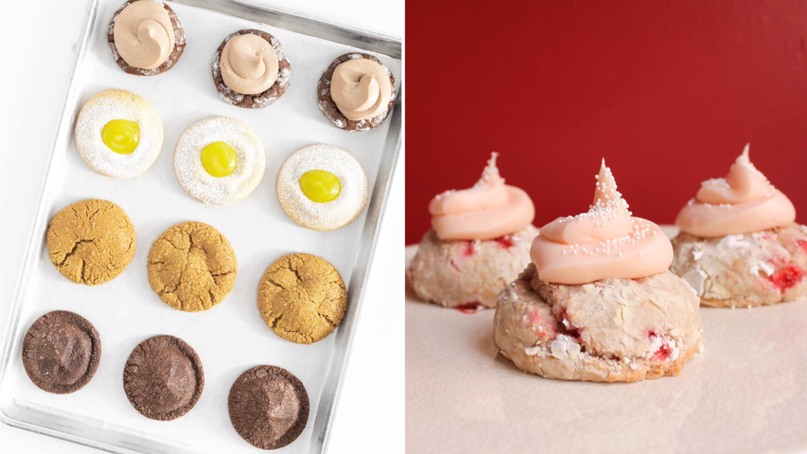 A selection of 5 different flavors of gourmet cookies from Ruby Snap in Salt Lake City, Utah.