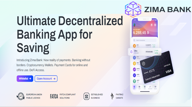 Zima Bank Announces Expansion into Comprehensive Cryptocurrency Financial Services
