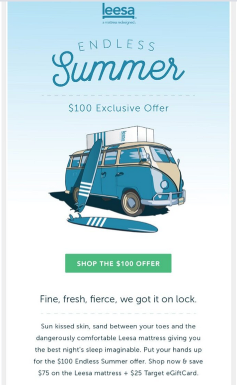 A blue van with a surfboard and a green sign

Description automatically generated