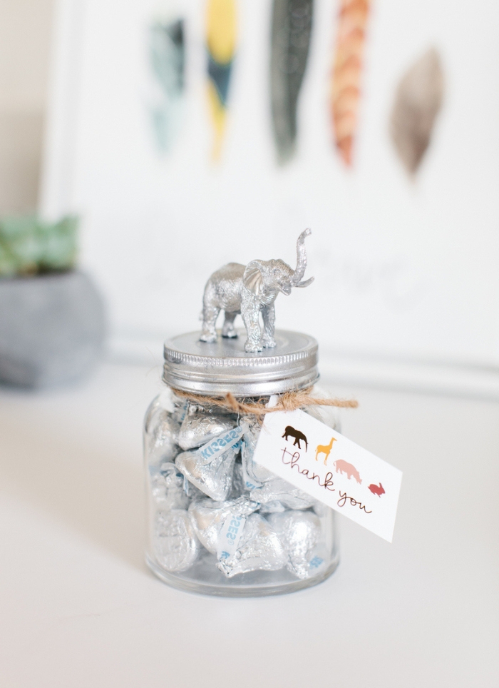 jungle themed baby shower silver elephant party favors
