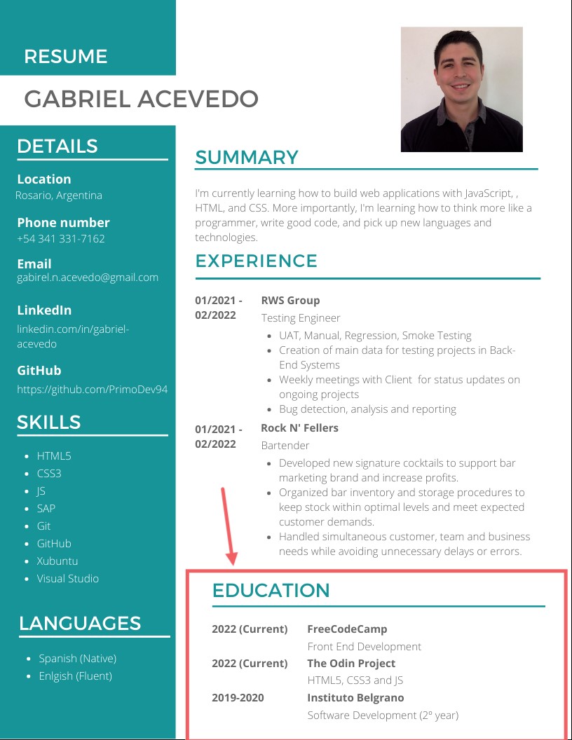 write an application for job with cv