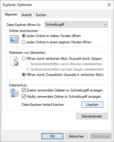 Datei-Explorer-Verlauf löschen, um das Hängenbleiben des Windows Explorers zu beheben