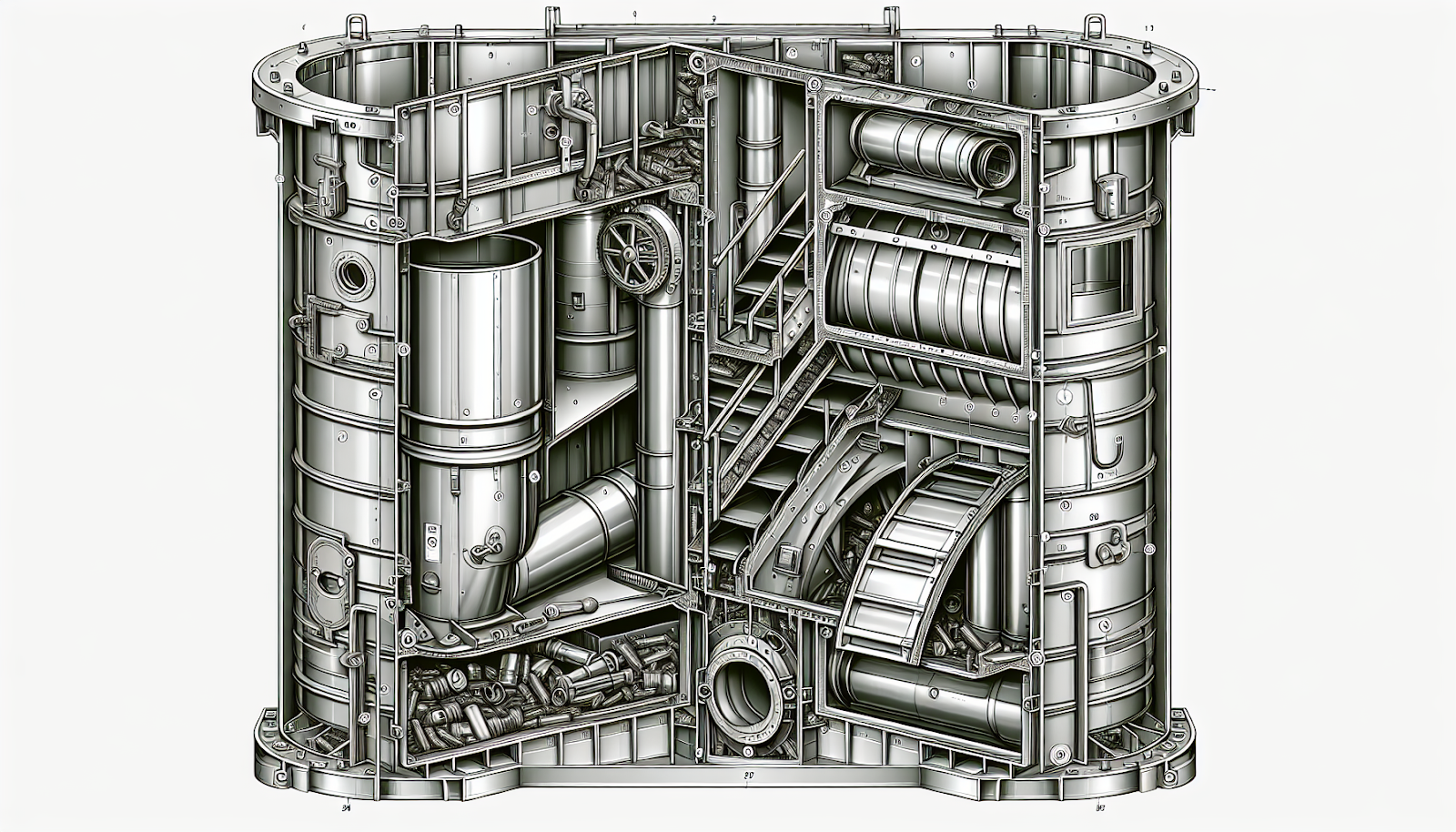 Illustration of the anatomy of a robust garbage chute