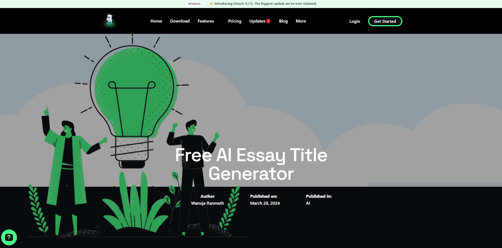 Dinu AI’s Free AI Essay Title Generator