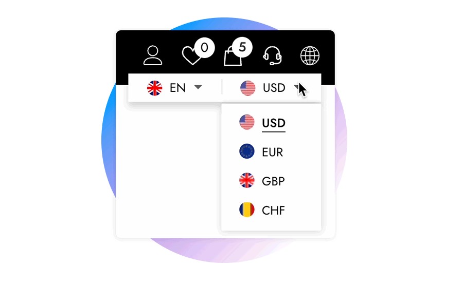Multiple Currency and Language Support