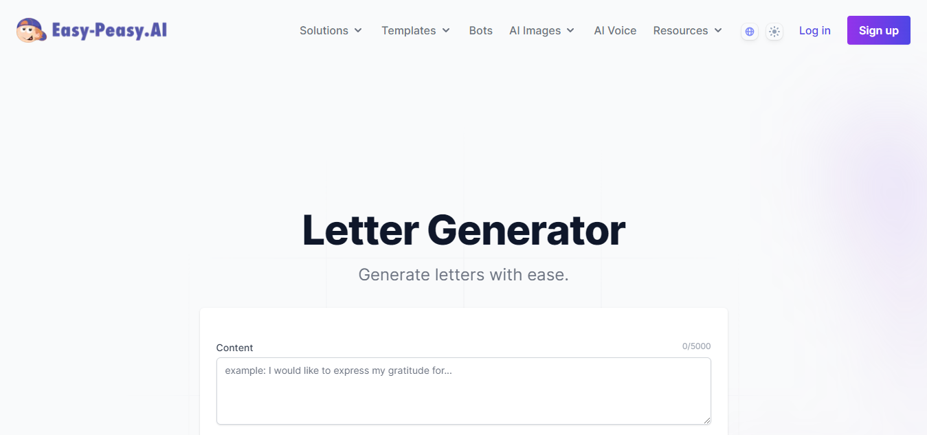 Easy-Peasy.AI Letter Generator