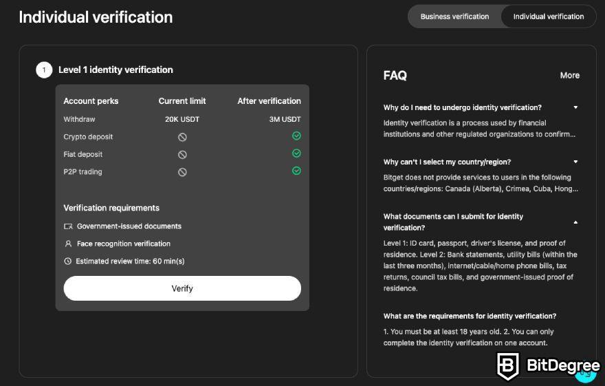 Bitget review: individual verification.