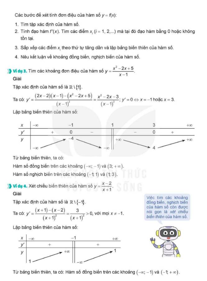 Lý thuyết Tính đơn điệu của hàm số & Các dạng bài tập