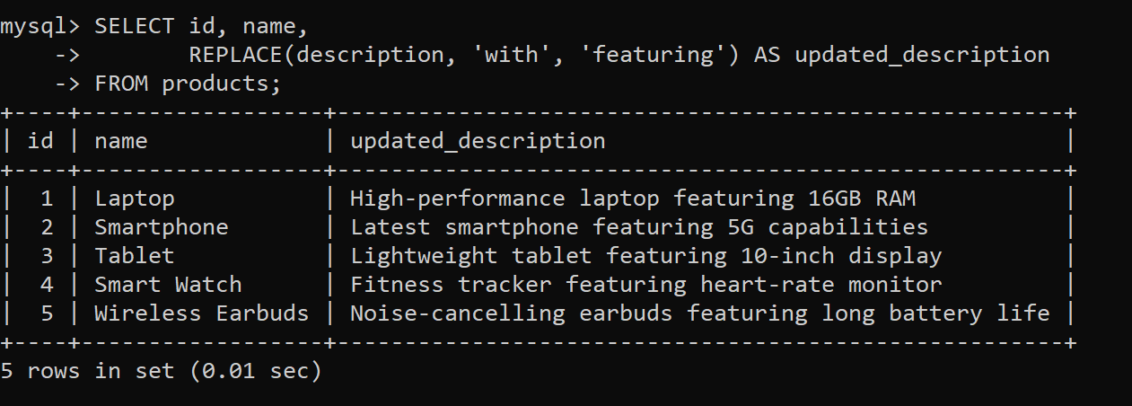 REPLACE() Function in SQL