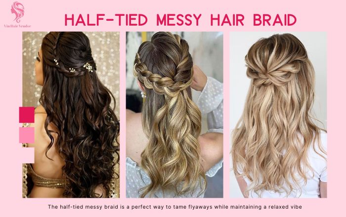 Half-tied-messy-hair-braid-hairstyles