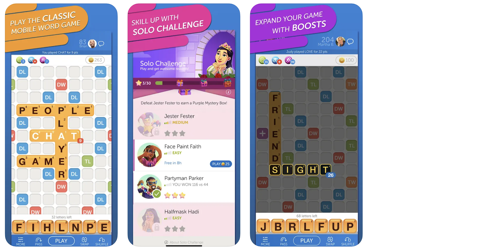 Words with Friends app store screenshots