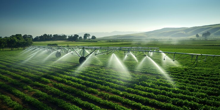 Plants being watered by the newest technology