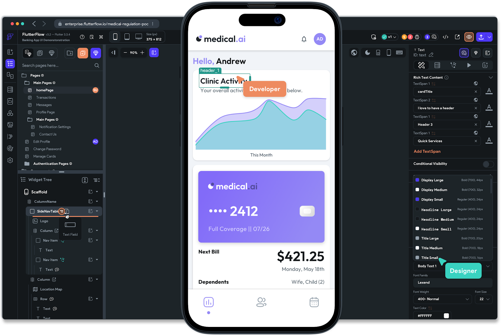 Flutterflow user interface