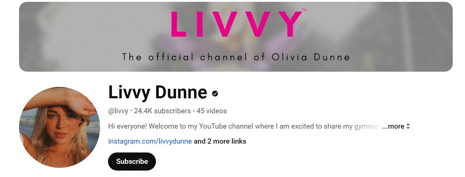 Olivia Dunne YouTube Channel