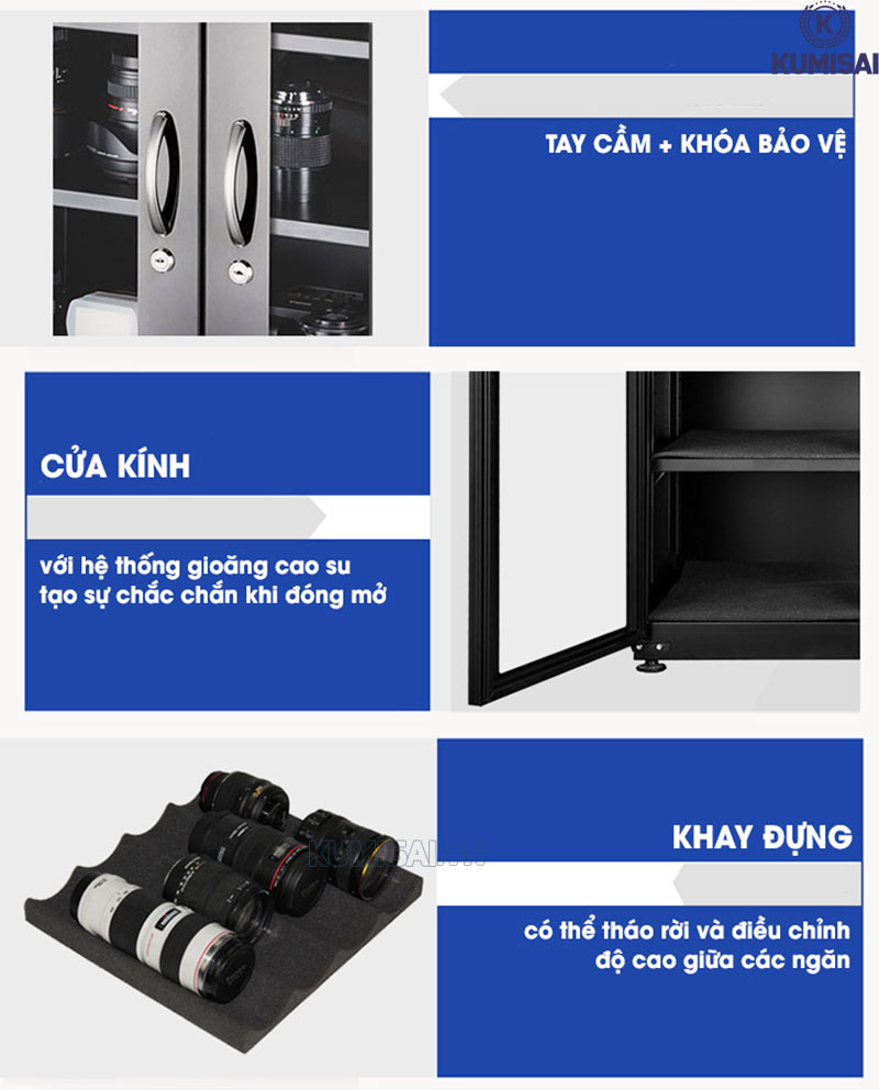 Các bộ phận cơ bản của tủ chống ẩm 250L