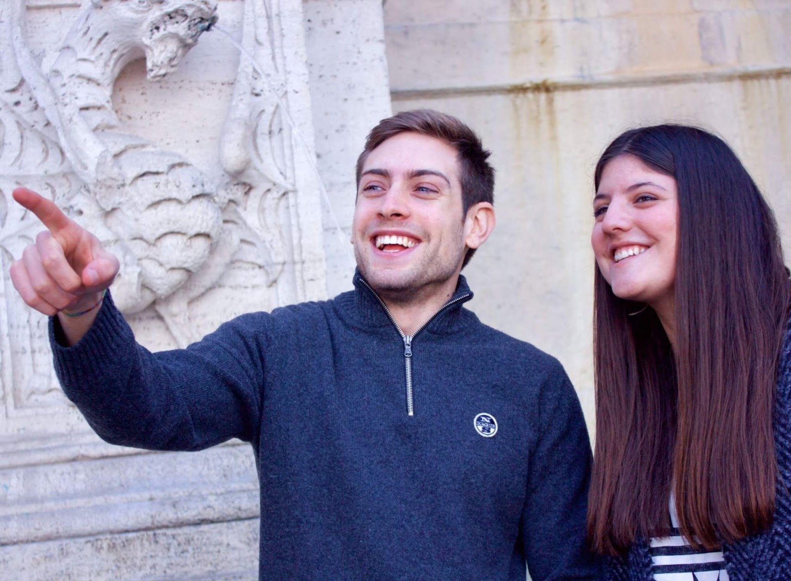 study abroad students sightseeing together