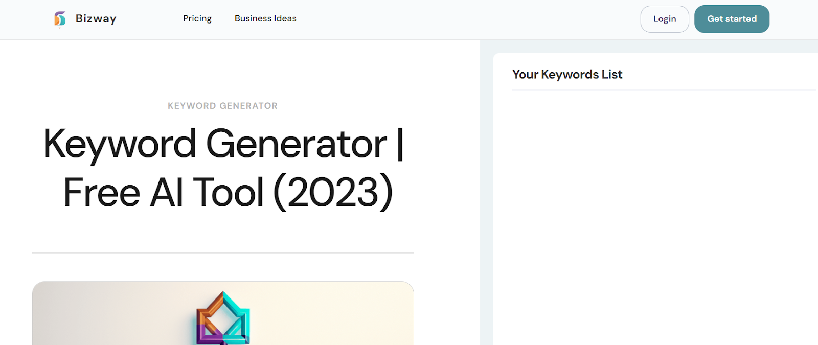 Bizway AI Keyword Generator