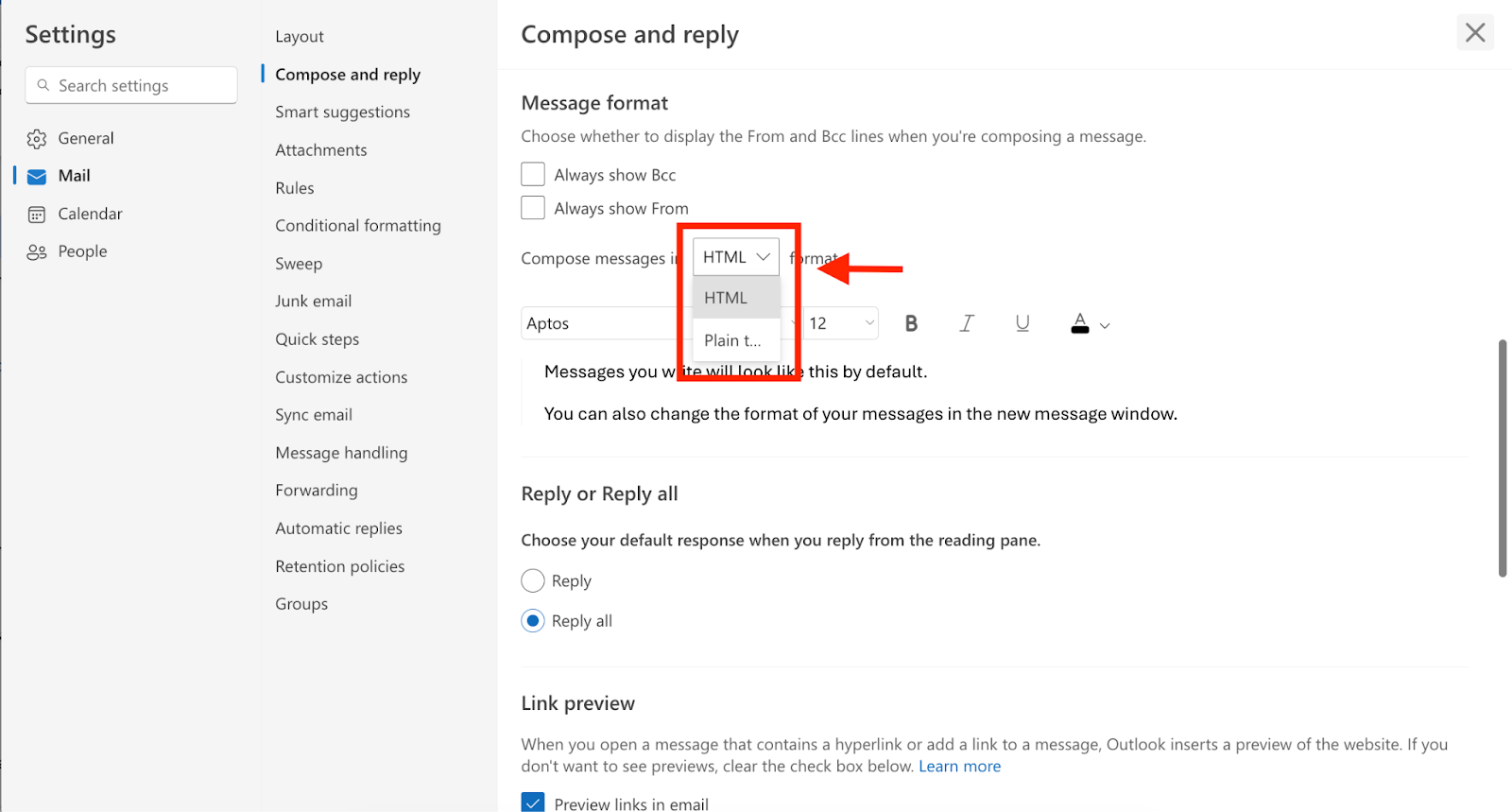 how-to-change-email-from-plain-text-to-html-in-outlook